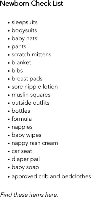 Newborn Check List