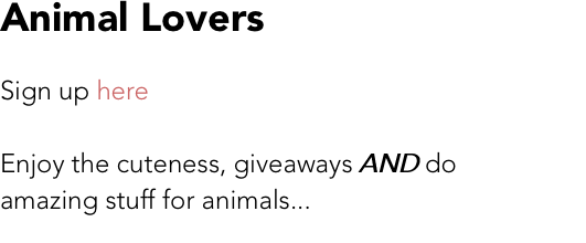 Animal Lovers