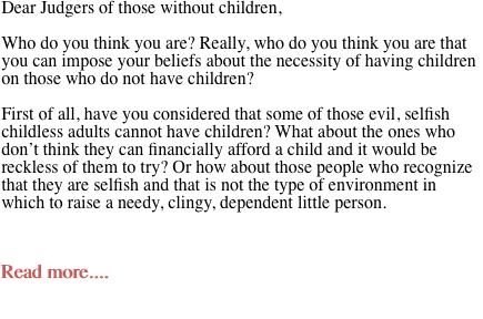 Dear Judgers of those without