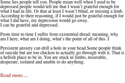 Some lies people tell you.