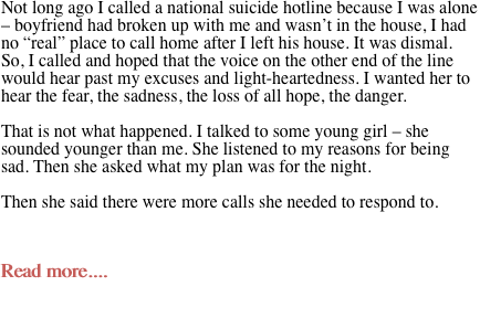 Not long ago I called