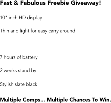 Fast & Fabulous Freebie Giveaway!